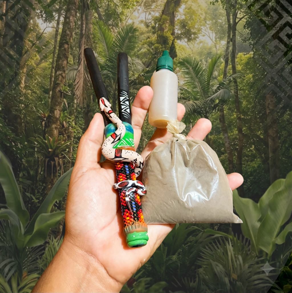 Kit do Txai: 100g Rapé + Kuripe com Miçangas + Sananga 30ml